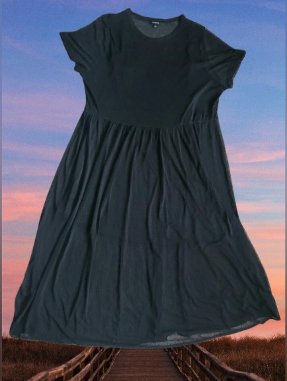 TORRID BLACK MESH, LINED DRESS, size 1x